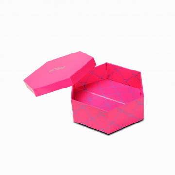 Christmas Pink Collapsible Hexagonal Paper Gift Box